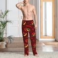 thumbnail image 2 of Sigee Hot Chili print Men's Pajama Pants Lounge Sleep Bottoms with Elastic Waistband and Pockets-Medium, 2 of 6