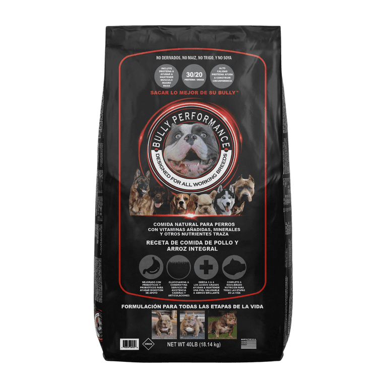 Bully Performance All Life Stage Premium Natural Healthy High Protein Dry Dog Food 40lb Walmart