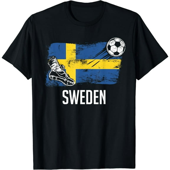 Sweden Flag Jersey Swedish Soccer Team Swedish T-Shirt mens t shirt，black，women，funny，misfits，men，journey，t-shirt
