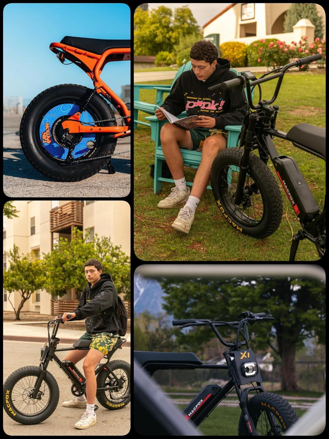 MACFOX X1S Electric Bike for Teens, 750W Ebikes Wheelie 20 MPH Max Speed, 28-56 Miles Range(PAS1), 20"x4" Fat Tires, City/School Commuting Electric Bike