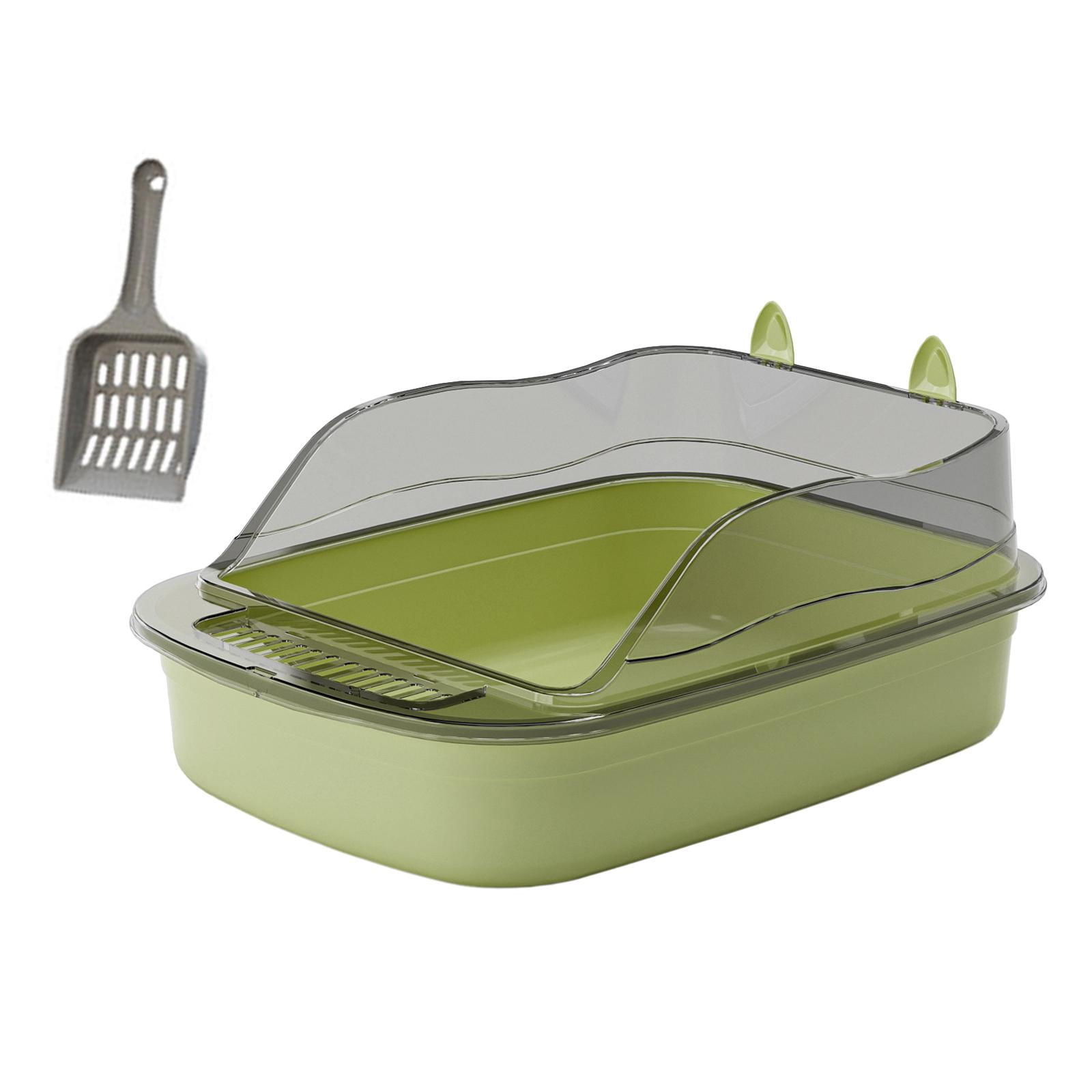 FITYLE Cat Litter s Toilet Anti Splashing 50x34x18cm Cat Sand Box with High Side Cat Sand Basin Large Bedpan Kitty Litter Pan green