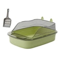 thumbnail image 3 of MERIGLARE Cat Litter Box Cat Sand Basin with High Side Cat Litter Container Durable green, 3 of 9