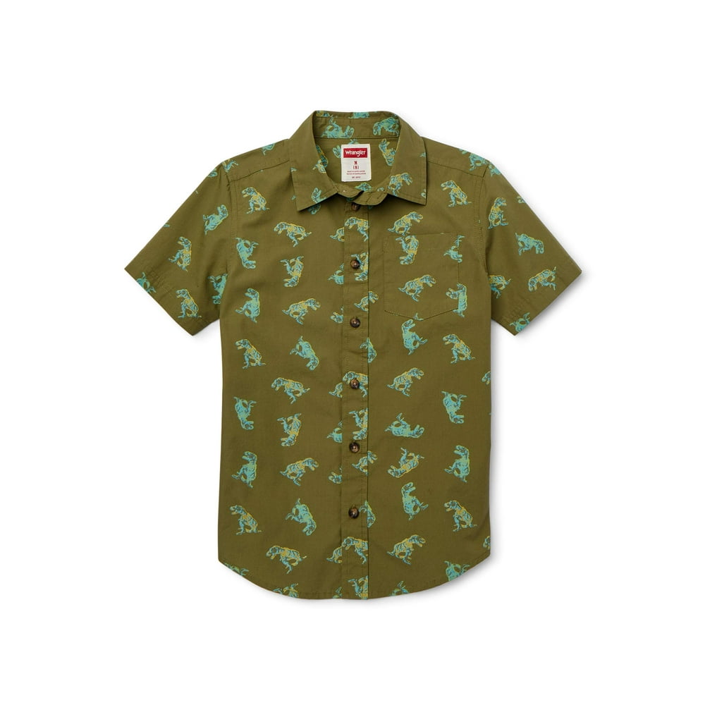 Wrangler Wrangler Boys Short Sleeve Button Down Shirt, Sizes 418
