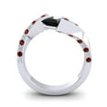 thumbnail image 3 of 1.20 Ct Beautiful Natural Diamond Black Onyx & Garnet Gemstone Wedding Ring for Ladies 14K White Gold Size 3 by Diamond-Capitals, 3 of 8