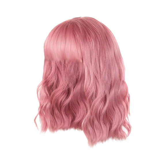 Beauos Clearance Wig Women's Short Hair Curly Hair Small Hair Air High Temperature Silk Fiber Wig Set, Wigs for Women Clearance Sale, 1*Wig