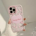 thumbnail image 2 of Pink Leopard Love Heart Letters Clear Soft  for iPhone Case (Pink,iPhone 13 Pro Max), 2 of 6