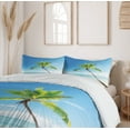 thumbnail image 6 of Ambesonne Tropic Duvet Cover Sets, Palm Trees on Caribbean, 2-King, Blue Green Beige, 6 of 7