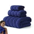 thumbnail image 1 of Toalla De Baño Toallas de baño de 3 piezas,de fibra superfina,suaves y absorbentes,ideales para el baño o spa (azul oscuro). Rkxzt, 1 of 9
