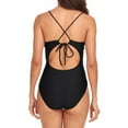 thumbnail image 3 of Women's One Piece Swimsuit Tummy Control Bathing Suit Spaghetti Strap Swimwear, 3 of 4