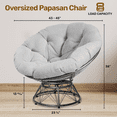 thumbnail image 6 of Premium Large Papasan chair with 48'" Cushion, Marled Grey, 6 of 10