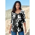 thumbnail image 4 of Roaman's Women's Plus Size Ultimate Long Sleeve V Neck Tee, 4 of 5