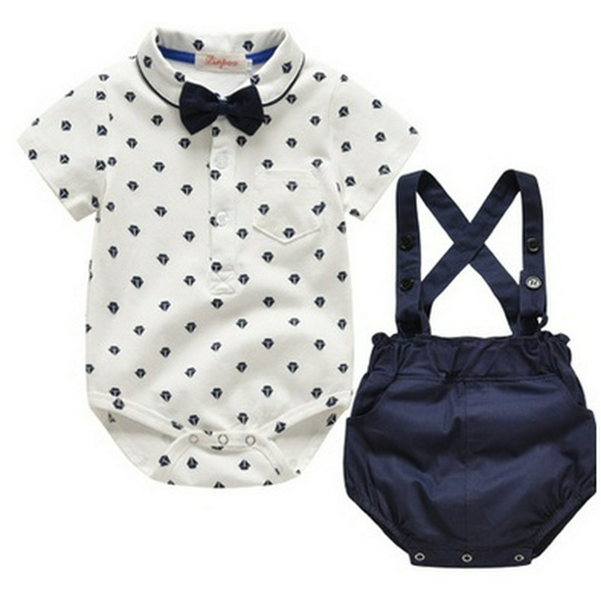 2PCS Cute Newborn Infant Baby Boys Gentleman Outfit Clothes Romper  Tops+Pants | Walmart Canada
