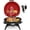 Red Tabletop, variant on 1600W Vertical Electric Grill with Lid, Red 304 Stainless Steel Grill w/Detachable Pull-out Drip Tray, Double Layer Design, Portable & Removable, for Indoor and Outdoor Use