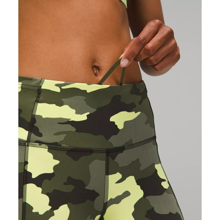 Lululemon Women's Fast and Free High Rise Crop 23/25 Tight Pant Legging - Camo  Green Multi (4, 25) 