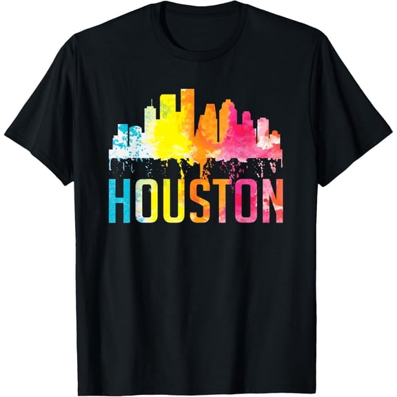 t-shirt Houston Texas Watercolor Skyline Home State Souvenir Gift T-Shirt.