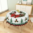thumbnail image 6 of Nanqianyi Christmas Holly Tablecloth Round 70 Inch Winter Xmas Tree Leaves Wrinkle Resistant Table Cloth for Home Kitchen Dining Party Picnic, 6 of 10
