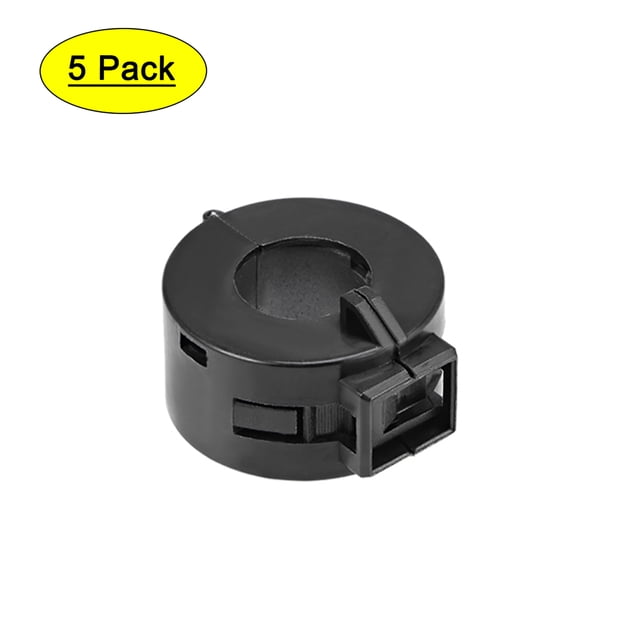 Unique Bargains 15mm Ferrite Cores Ring Clip-On RFI EMI Noise Suppression Filter Cable Clip Black 5pcs