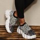 thumbnail image 1 of Zapatos de mujer Moda Estampado de leopardo Colorblock Detalle de punto Gráfico Calcetín Zapatos Suela gruesa Zapatillas de deporte de punto volador Wmkox8yii shalkjhdk2197, 1 of 1