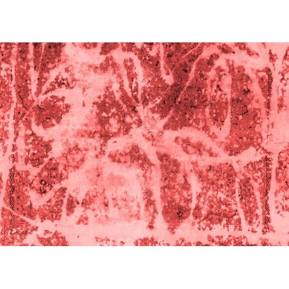 Ahgly Company Indoor Rectangle Abstract Red Modern Area Rugs, 5' x 7'