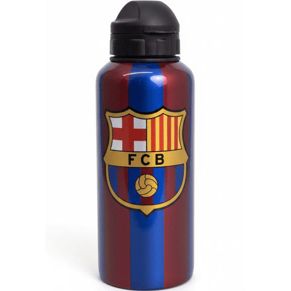 Alusport FC Barcelona Official Maroon/Blue Water Bottle, 100% Aluminum