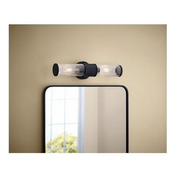 allen   roth Modesto 5-Inches 2 -Light Matte Black Modern/contemporary Vanity light