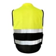 thumbnail image 4 of Chaleco De Seguridad Reflectante De Alta Visibilidad Con Cremallera Frontal Cuello Suave Chaleco De Seguridad Bolsillos De Trabajo Amarillo Negro, 4 of 8