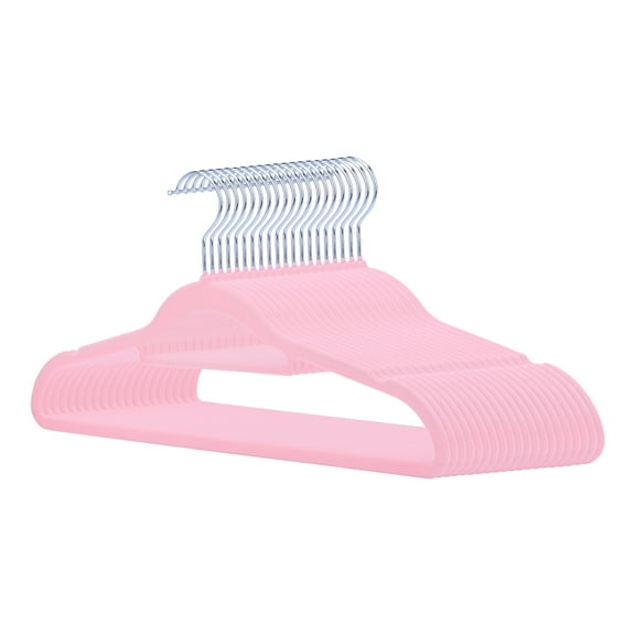 REGALWOVEN 20 Pieces Velvet Hangers, Non-Slip Durable 360-Degree Space Saving Clothes Hangers for Clothing, Pants, Closet Pink