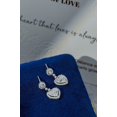 thumbnail image 4 of Silver Shop Baguette & Round Cut Cubic Zirconia 14K White Gold Finish Heart Shape Earrings, 4 of 8