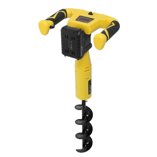 Electric Earth Auger, 2000mAh Battery USB Rechargeable Post Hole Digger 320RPM High Speed Heavy Duty Electric Auger Digging Tool with Overload Protector