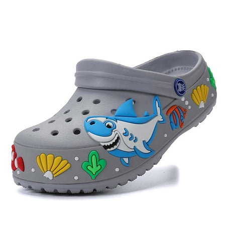 

Little Kids Clogs Boys Slide Lightweight Garden Shoes Slip-on Beach Pool Shower Shark Slippers(little kid)