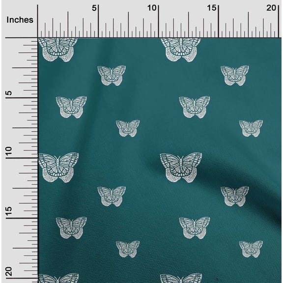 oneOone Organic Cotton Poplin Twill Fabric Block Print Sewing Fabric BTY 42 Inch Wide