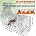 thumbnail image 2 of 145x45x50cm Extra Large Live Animal Trap, Foldable Humane Catch and Release Cage with Handle, Heavy Duty Galvanized Steel Animal Relocation Trap for Large Raccoons, Woodchucks, Beavers, Coyotes, 2 of 7