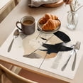 thumbnail image 3 of Beige Black Abstract Art Placemats Set of 12 Geometric Contemporary Luxury Place Mats Indoor Wipeable Table Mats Washable Cloth Dining Table Placemats for Kitchen Holiday Party Home Decor 13x19 Inch, 3 of 9