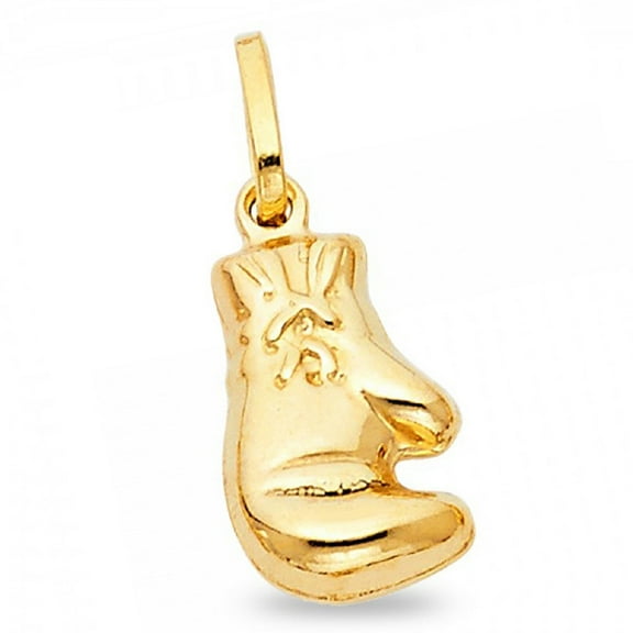 Boxing Glove Pendant 14k Solid Yellow Gold Sports Charm Polished Quality Genuine Fancy 16 x 10 mm