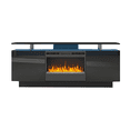 thumbnail image 2 of Black 160CM Large TV Cabinet with Fireplace, Color Changing, 9 Models, 8 Levels LED Light, 2 of 17