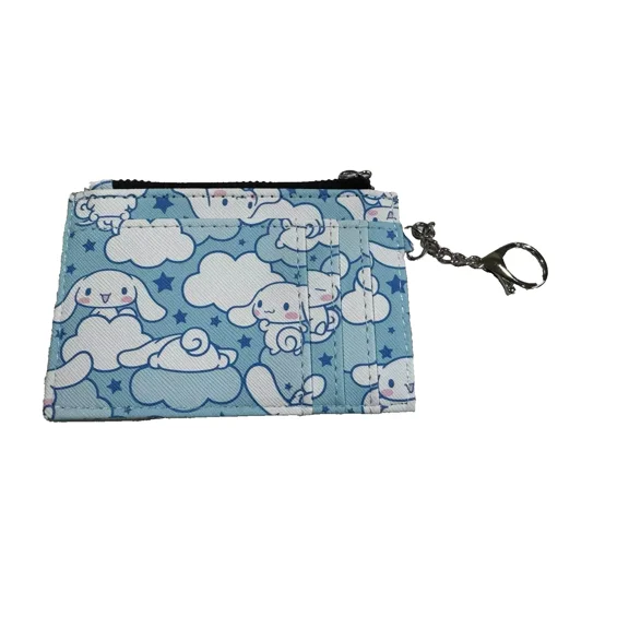 Sanrio Hello Kitty Allover Print Cinnamoroll Blue Cardholder With Keychain