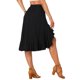 thumbnail image 3 of Faldas asimétricas con volantes Inspire Chic para mujer, falda midi sólida de cintura alta elástica negra XL, 3 of 6