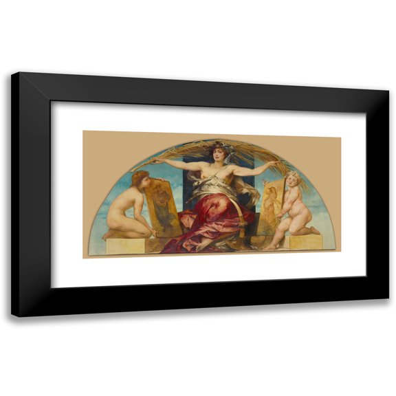 Hans Makart 14x9 Black Modern Framed Museum Art Print Titled - Allegory of Religious and Profane Painting (1881-1884)