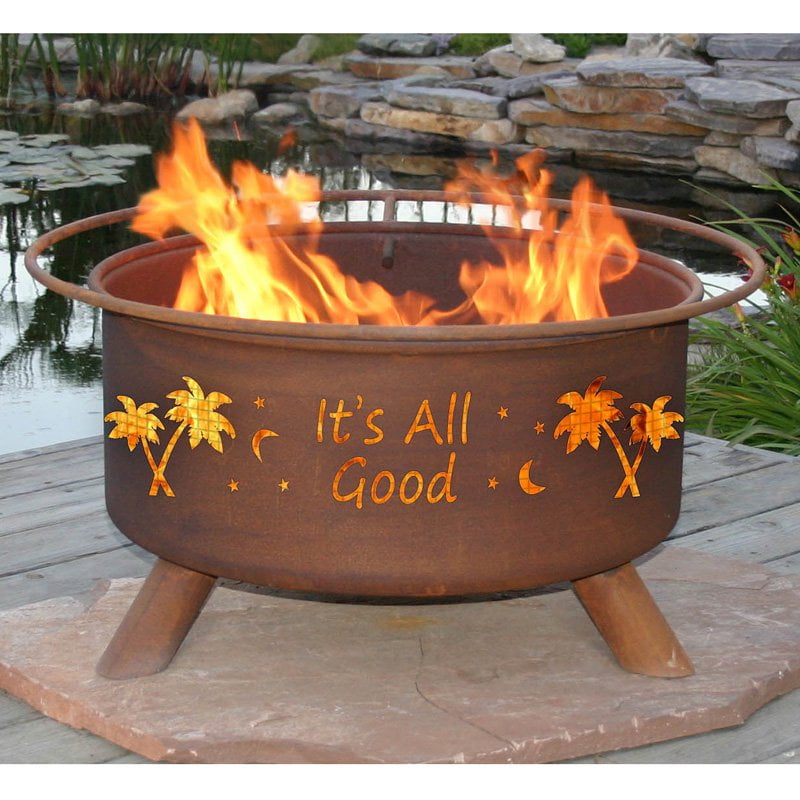 Patina It's All Good 31-Inch Fire Pit with Grill and FREE Cover