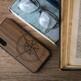 thumbnail image 4 of IBAOLE Étui en Bois Compatible avec Huawei P20 Pro - Étui de Téléphone avec Pare-Chocs TPU - Boussole de Navigation Marron Foncé, 4 of 7