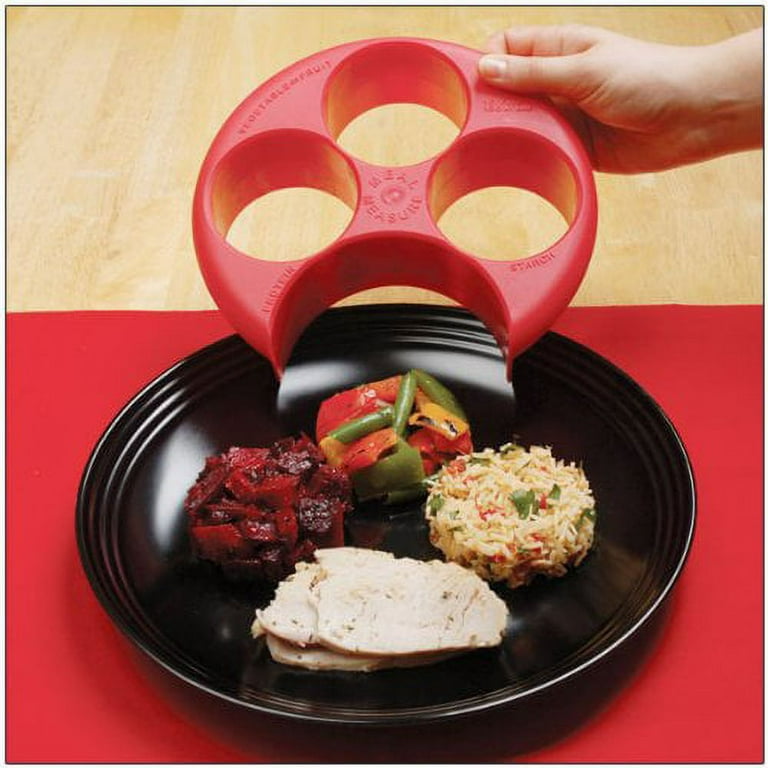 Ezy Dose Meal Measure Portion Control Plates, Container for Weight Loss or  Diet Tools, Red