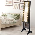 thumbnail image 4 of Topbuy LED Lighting Jewelry Armoire with Full Length Mirror and Lock, Black, 4 of 9