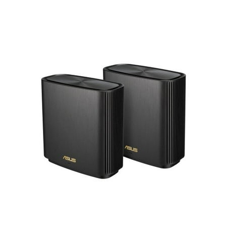 ASUS ZenWiFi AX Whole-Home Tri-band Mesh WiFi 6 System (XT8) - 2 pack, Coverage up to 5,500 sq.ft or 6+rooms, 6.6Gbps, WiFi, 3 SSIDs, life-time free network security and parental controls, Black