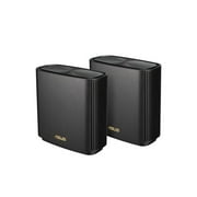 ASUS ZenWiFi AX Whole-Home Tri-band Mesh WiFi 6 System (XT8) - 2 pack, Coverage up to 5,500 sq.ft or 6 rooms, 6.6Gbps, WiFi, 3 SSIDs, life-time free network security and parental controls, Black
