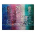 thumbnail image 3 of Designart 'Abstract Style Cityscape Panorama Skyscrapers II' Modern Print on Natural Pine Wood, 3 of 5