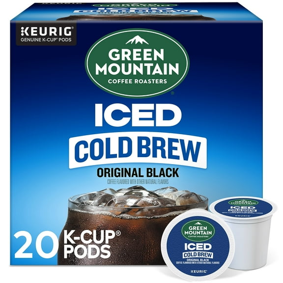 Green Mountain Coffee Roasters Classic Black Iced Coffee Keurig K-Cup Pods Medium Roast 24/Box