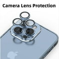 thumbnail image 2 of Mantto Clear Case for iPhone 13 Pro Max,Luxury Plating Aluminum Alloy Frame Hard PC Back Camera Lens Protection Anti-Scratch Shockproof wireless charging Protective Slim Thin Case,Blue, 2 of 7