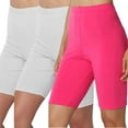 thumbnail image 3 of QATAINLAV 3 Piece Workout Shorts for Women Casual High Waist Workout Yoga Leggings Summer Casual Seamless Sports Shorts Solid Casual Tight Biker Shorts Hot Pink XL, 3 of 9