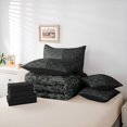 thumbnail image 6 of Homewish Gothic Skull 7pcs Queen Bedding,Victorian Damask Bedding Comforter Set Queen,Gray Black,Halloween Bed Set,Black Reversible, 6 of 8