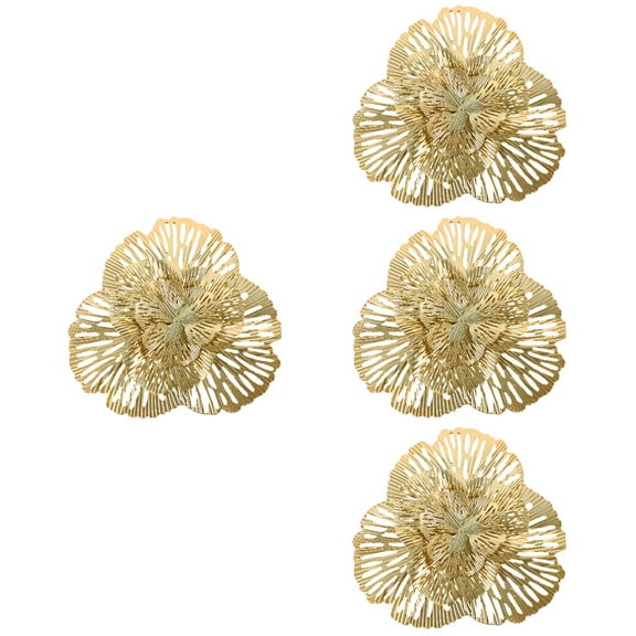 Raindrops 4pcs Metal Wall Decor Flower Wall Art Home Living Room Metal Art Wall Decoration